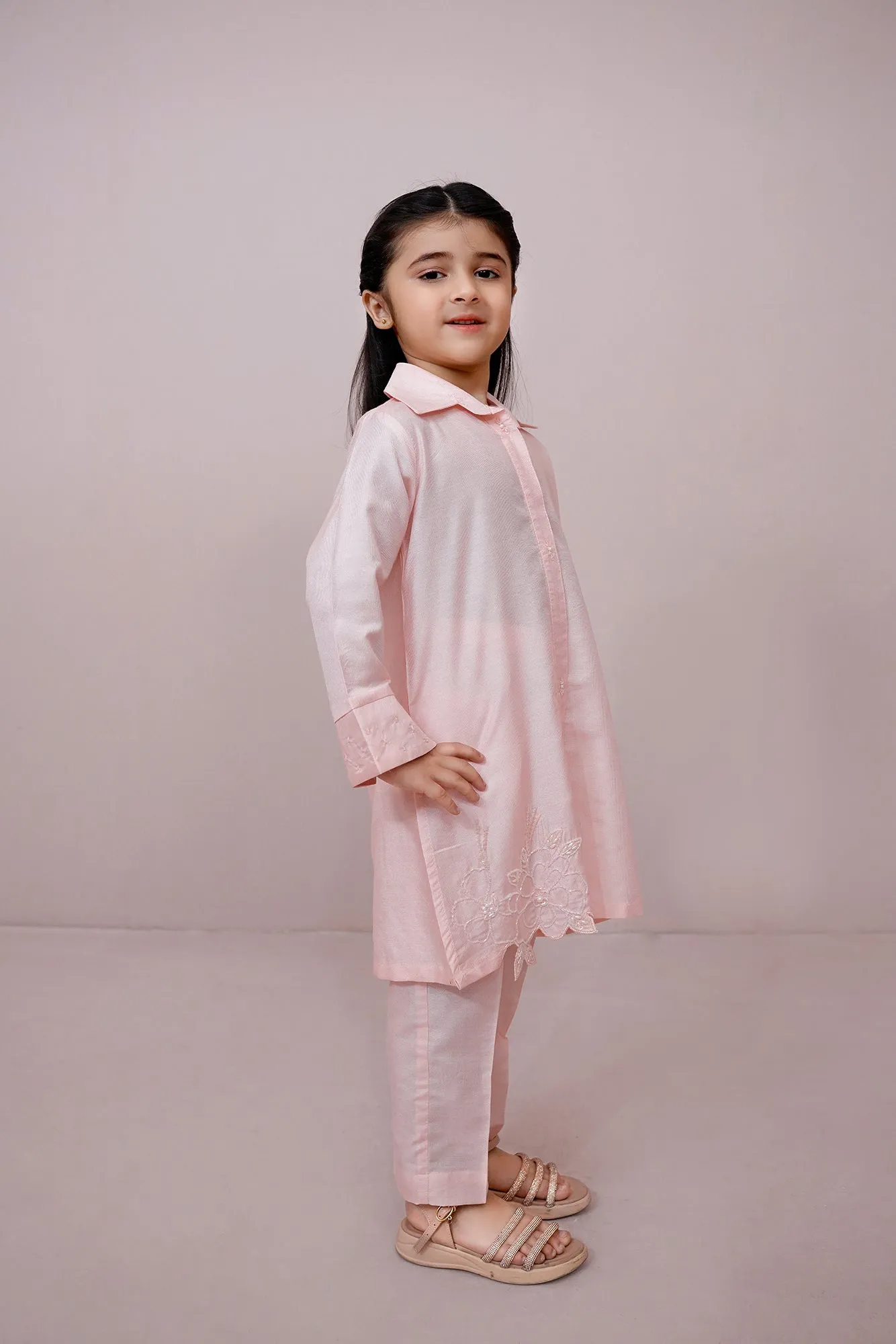 Pink Embroidered