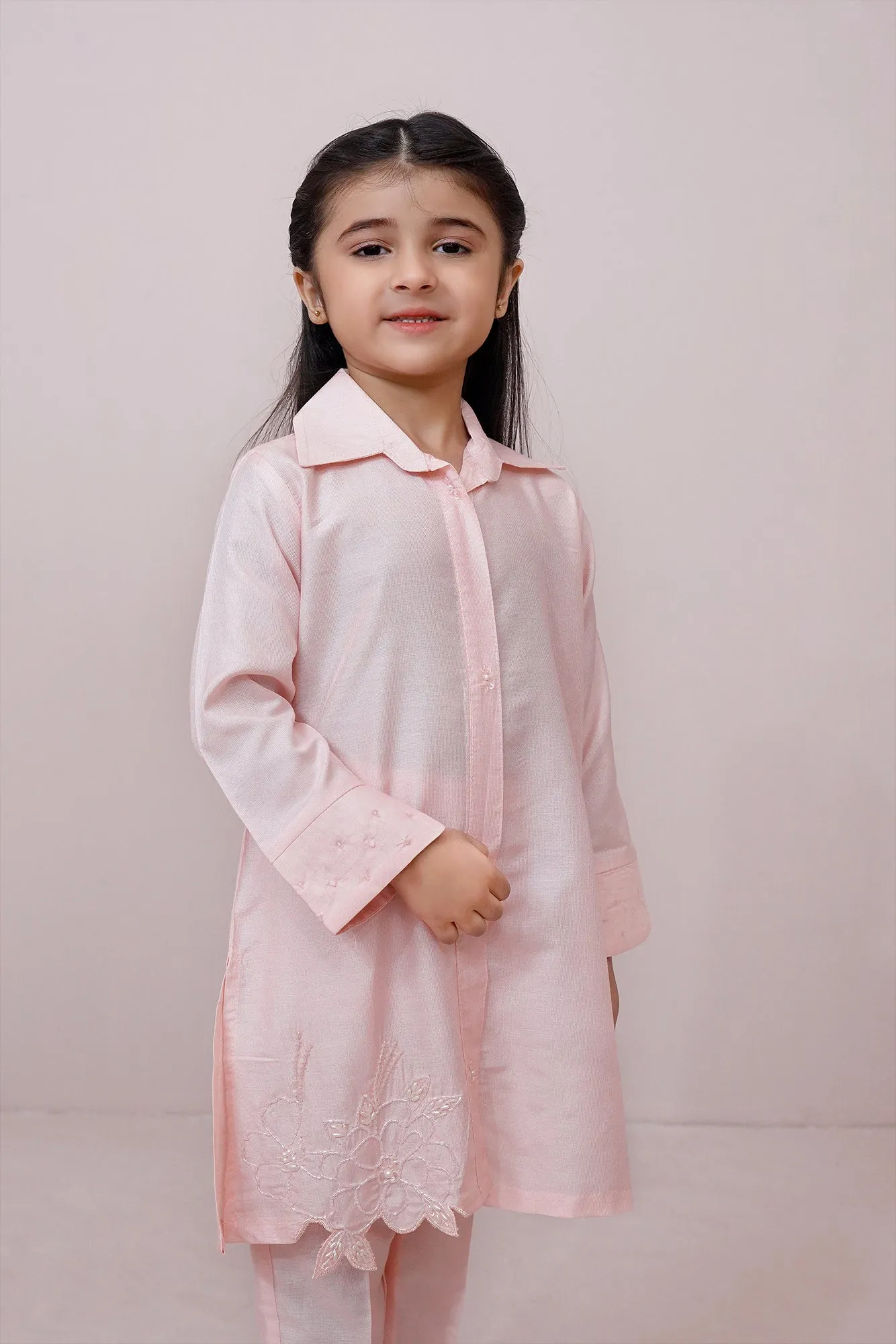 Pink Embroidered