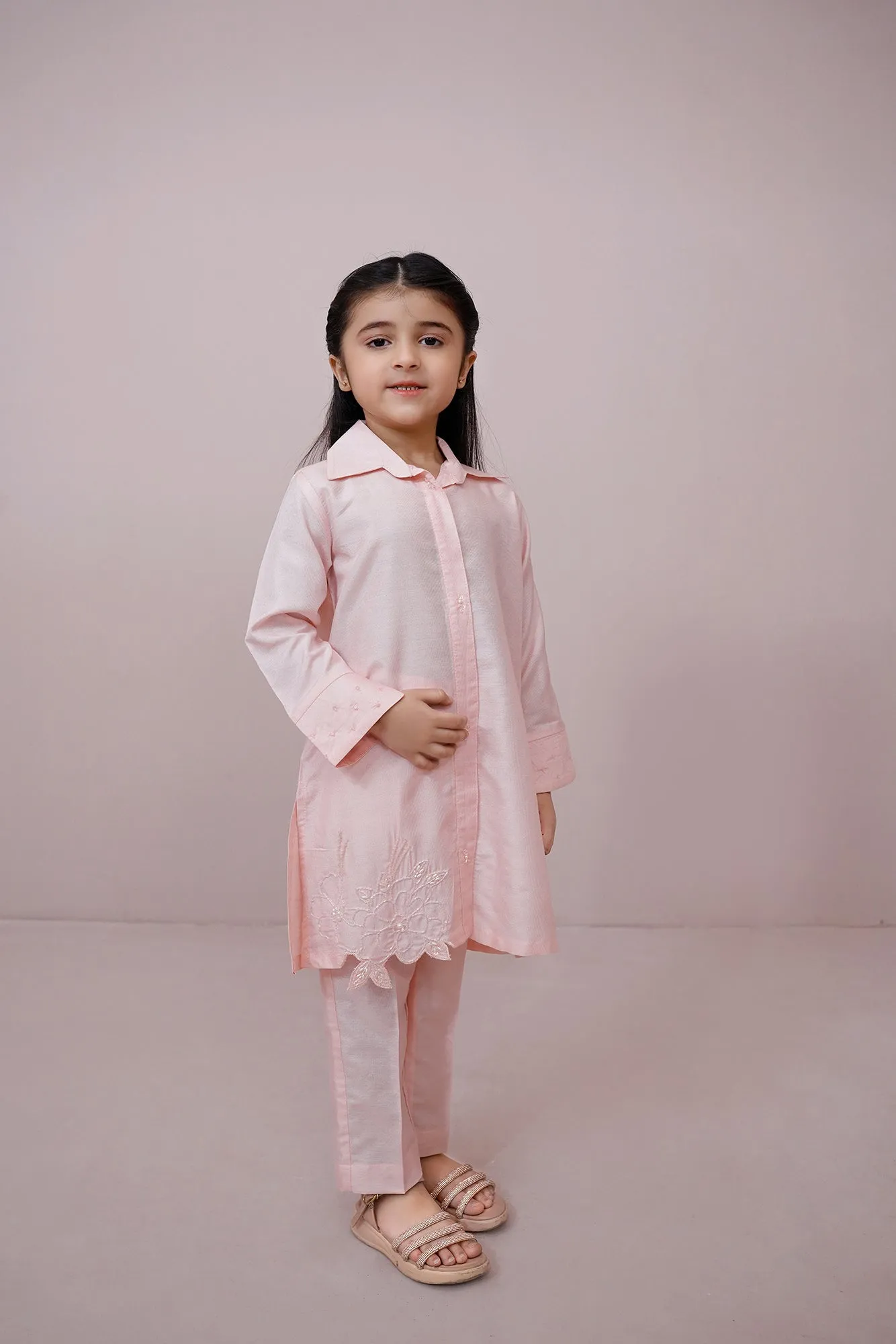 Pink Embroidered