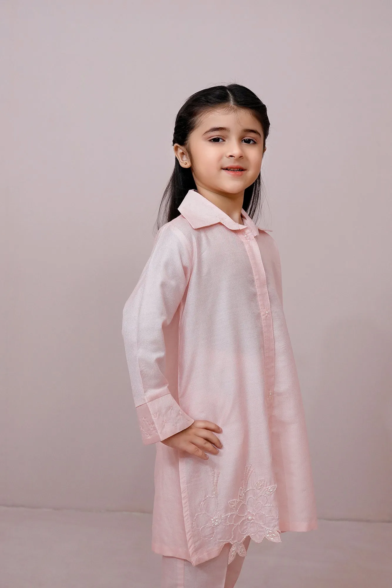 Pink Embroidered