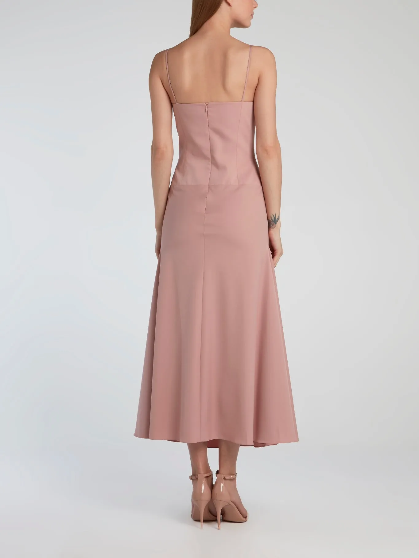 Pink Midi Dress With Removable Top