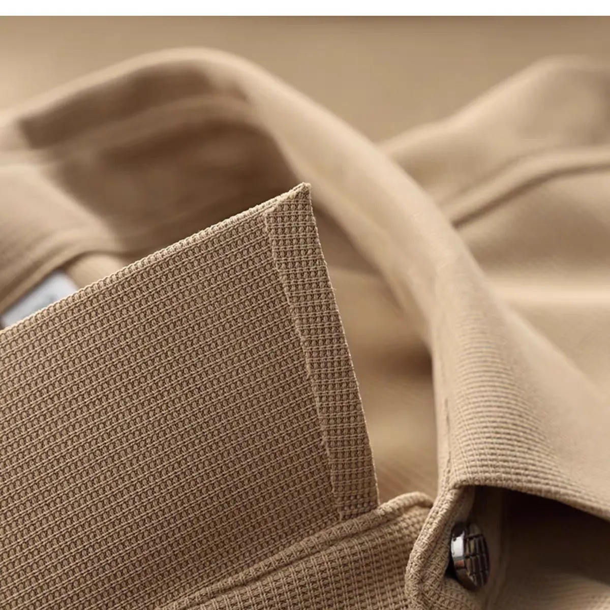 Pique Knit Long Sleeve Textured Shirts For Men