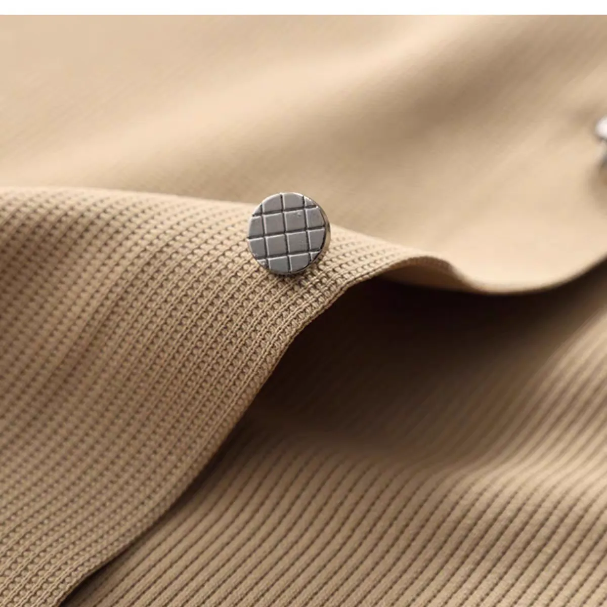 Pique Knit Long Sleeve Textured Shirts For Men