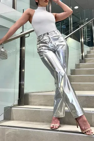 PJ0440 Metallic Straight Pants