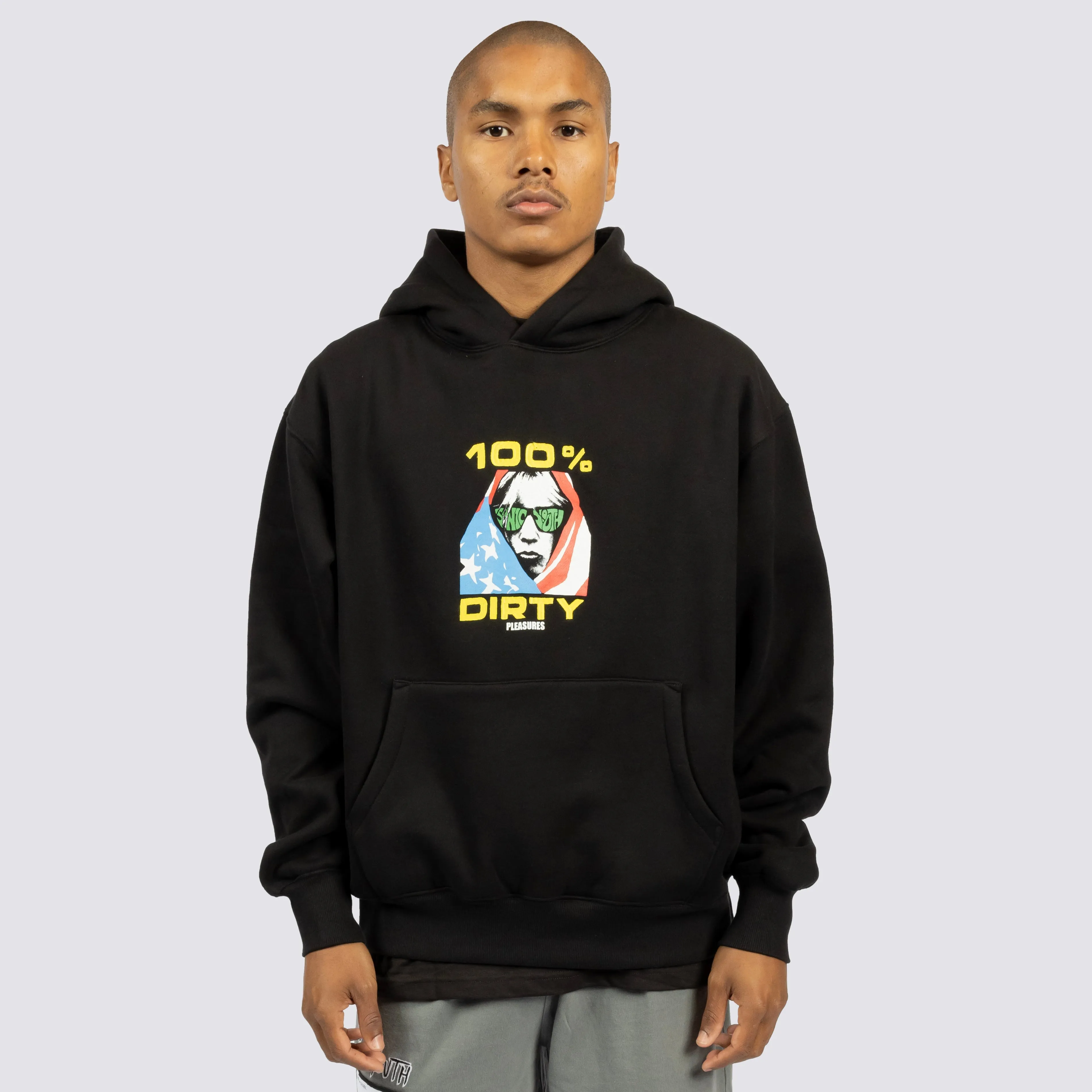 Pleasures Men Dirty Hoodie Black