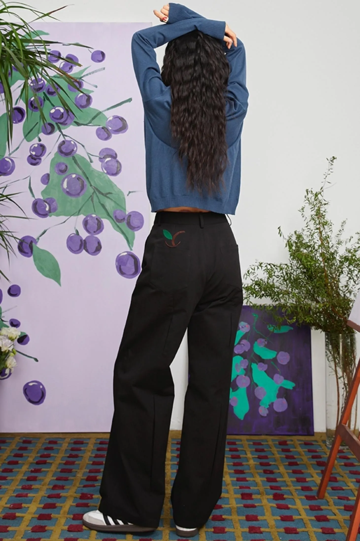 Pleated Straight Pants