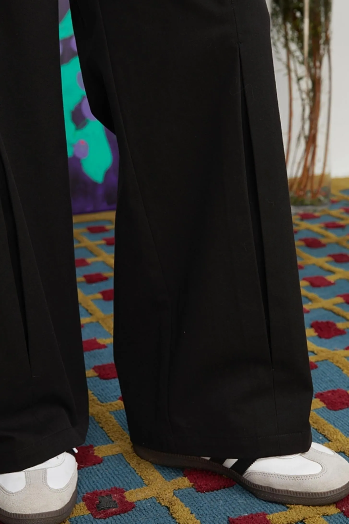 Pleated Straight Pants