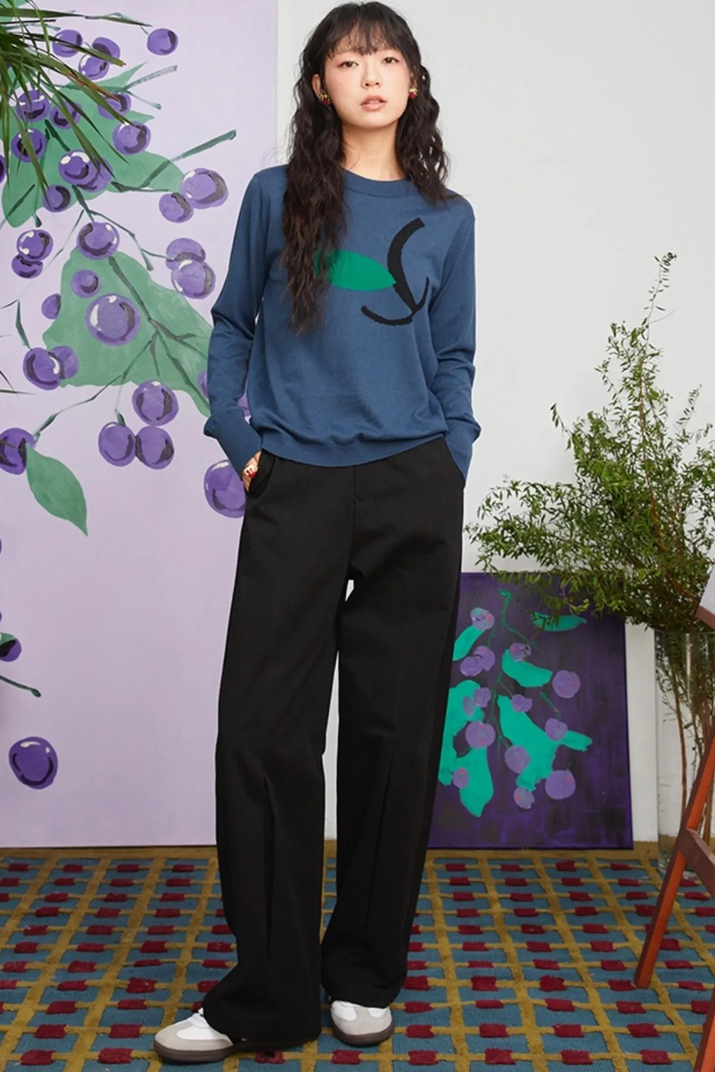 Pleated Straight Pants