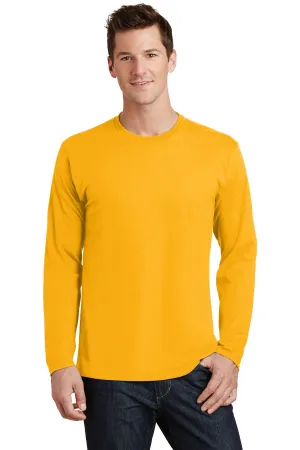 Port & Company Long Sleeve Fan Favorite Tee. PC450LS Bright Gold