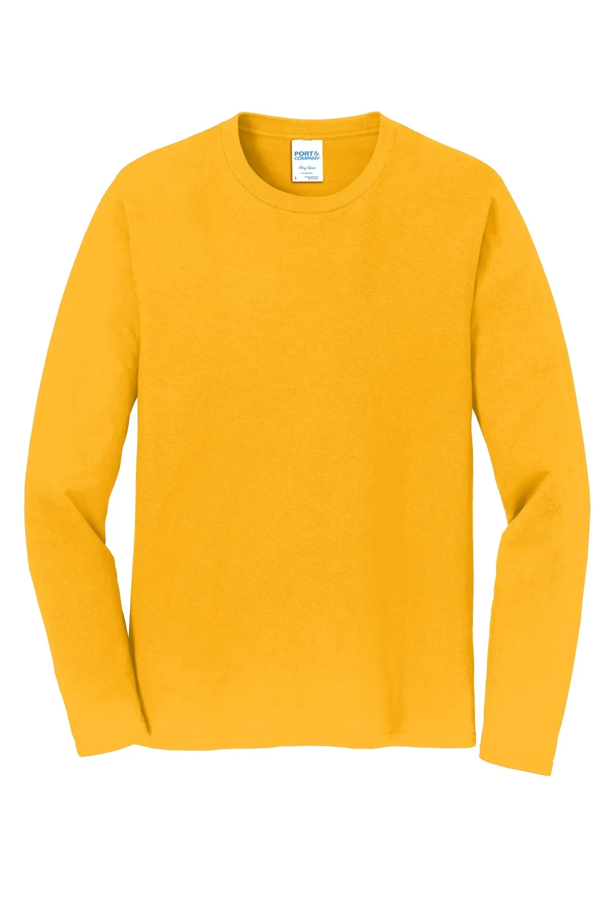 Port & Company Long Sleeve Fan Favorite Tee. PC450LS Bright Gold