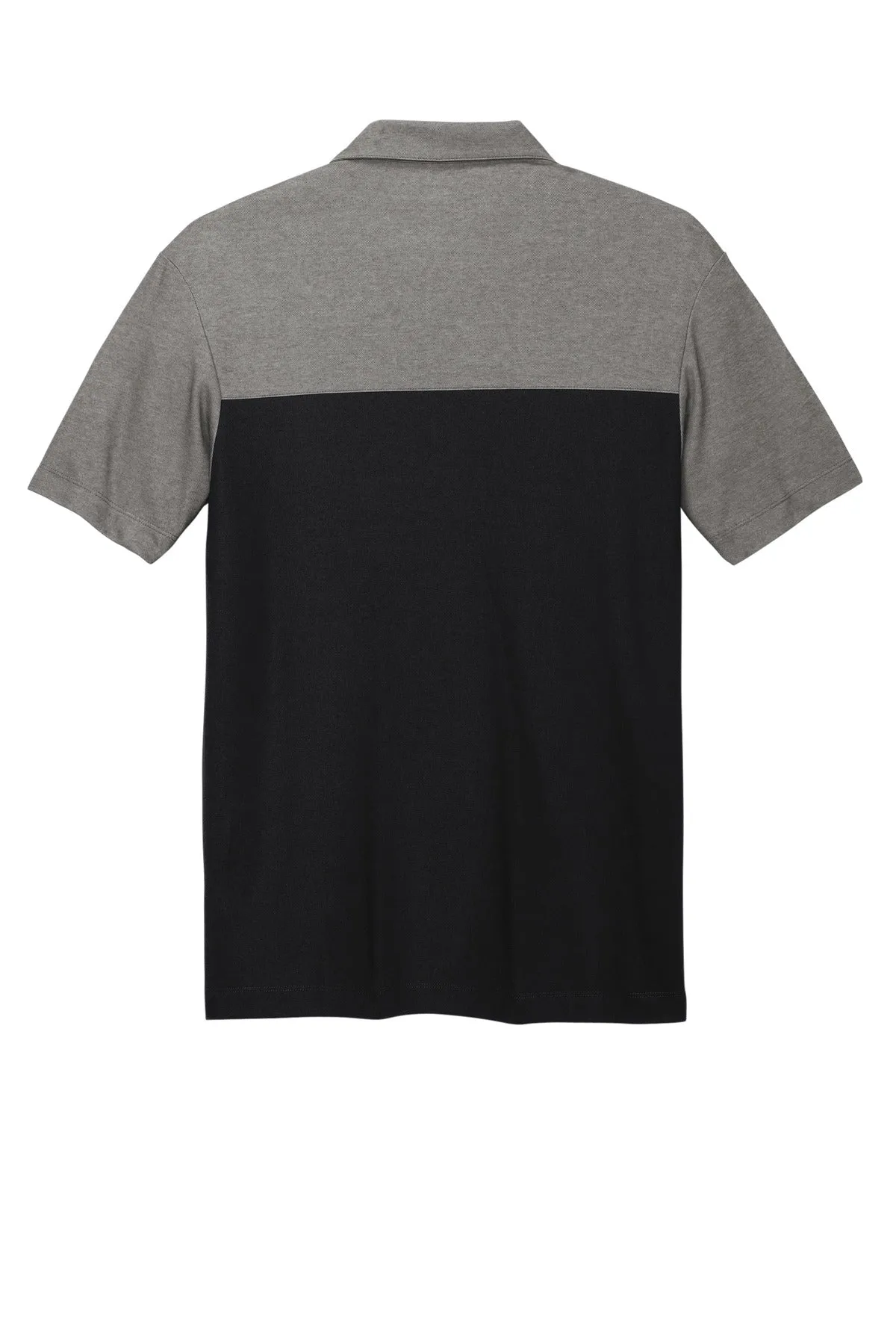 Port Authority Fine Pique Blend Blocked Polo K831 Deep Black/ Charcoal Heather