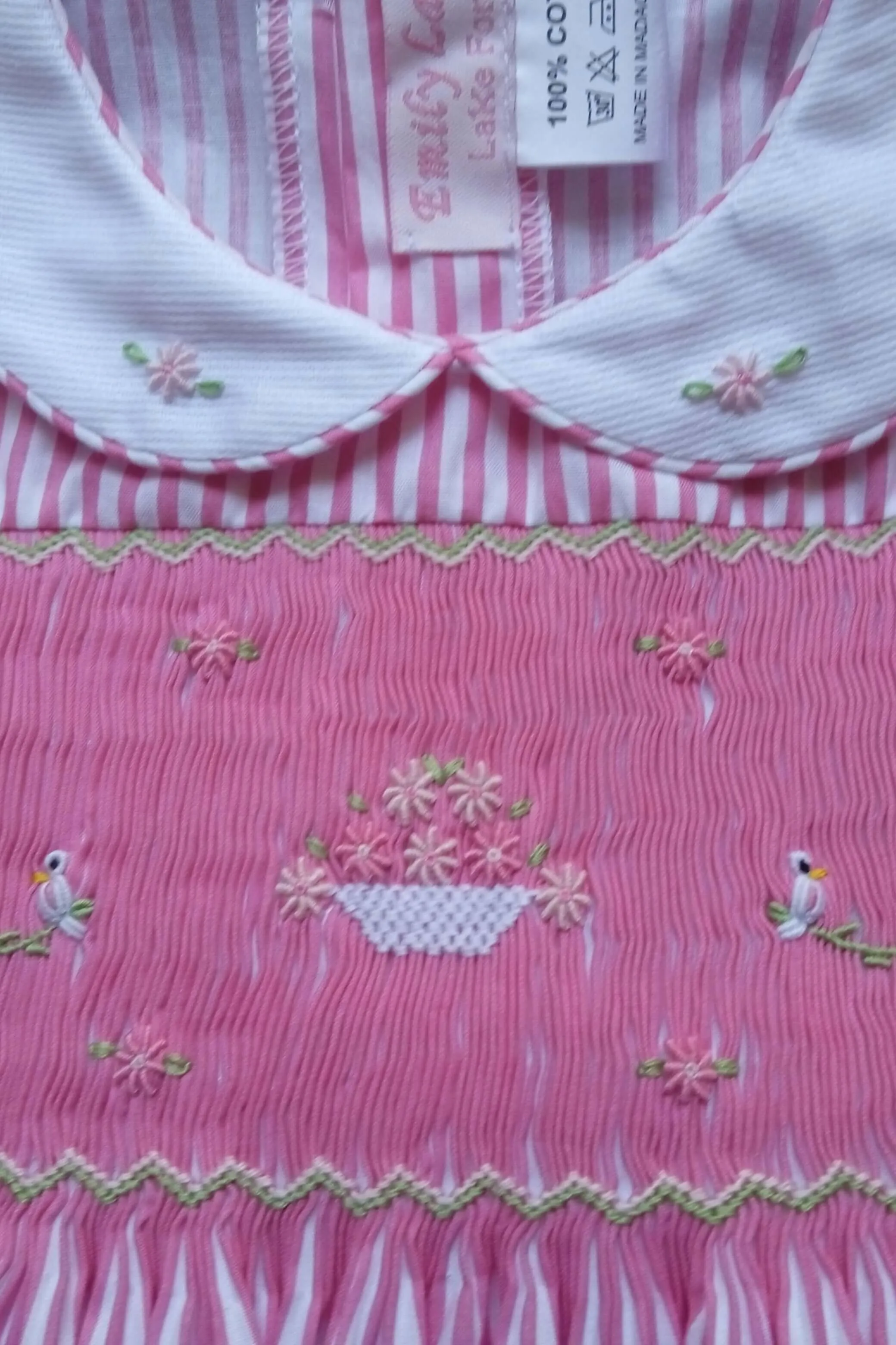 PRE-ORDER Smocked Bird & Basket Dress