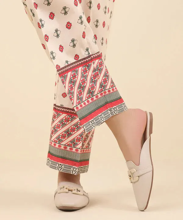 Printed Cambric Straight Pants