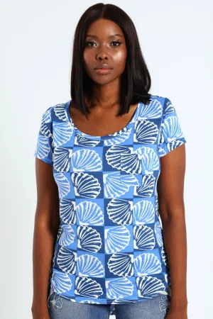 Printed Pocket Tee - Bright Blue