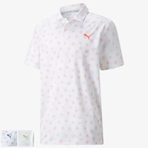 Puma MATTR Spring Golf Polo XL Bright White/Hot Coral (532981-