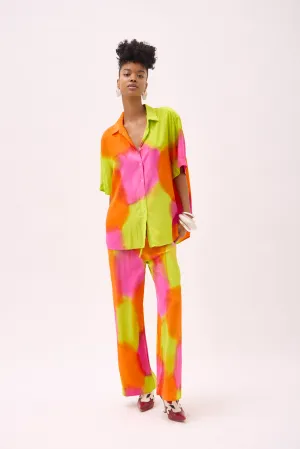 QUINN DRAWSTRING PANT- HAND PAINTED NEON