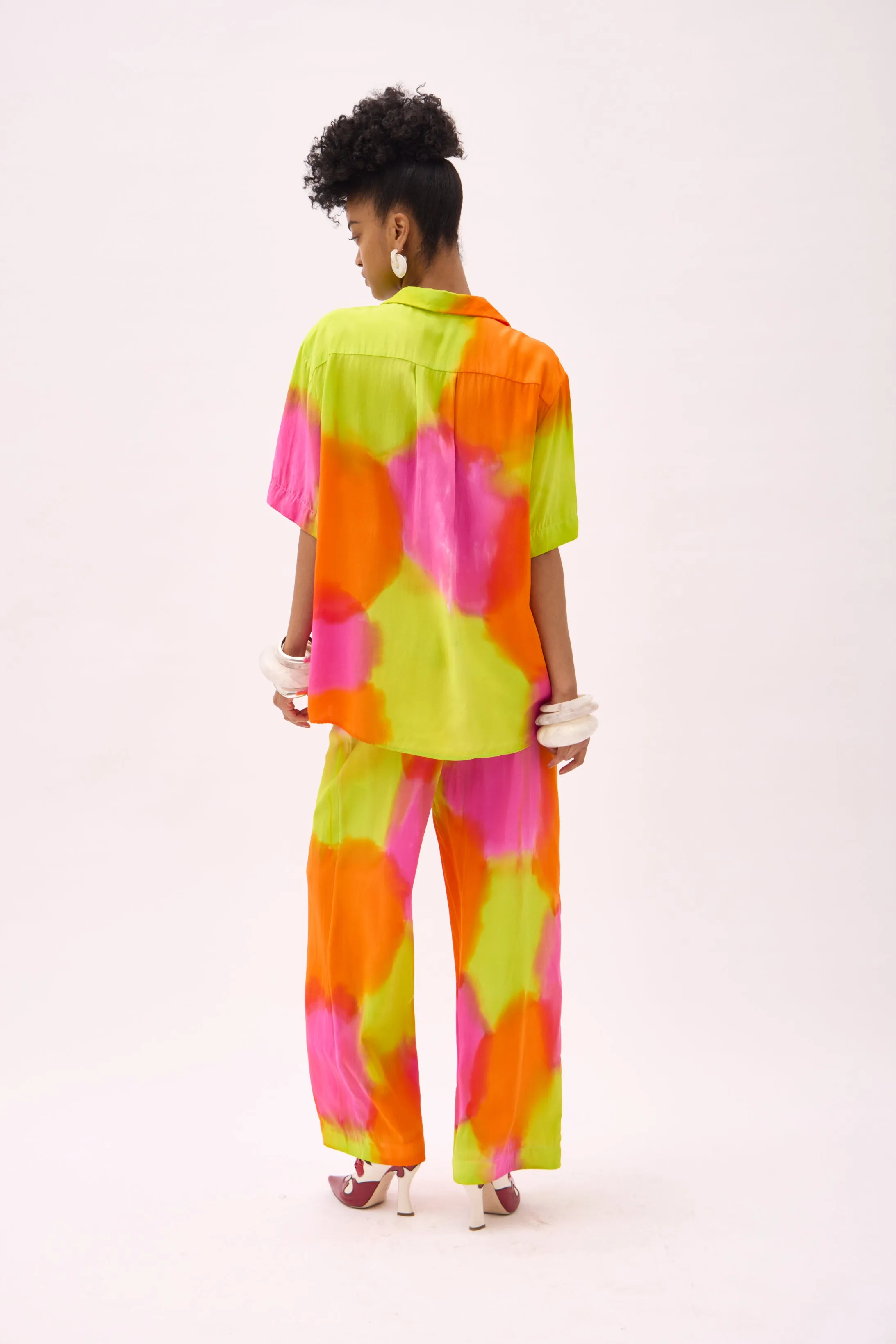 QUINN DRAWSTRING PANT- HAND PAINTED NEON