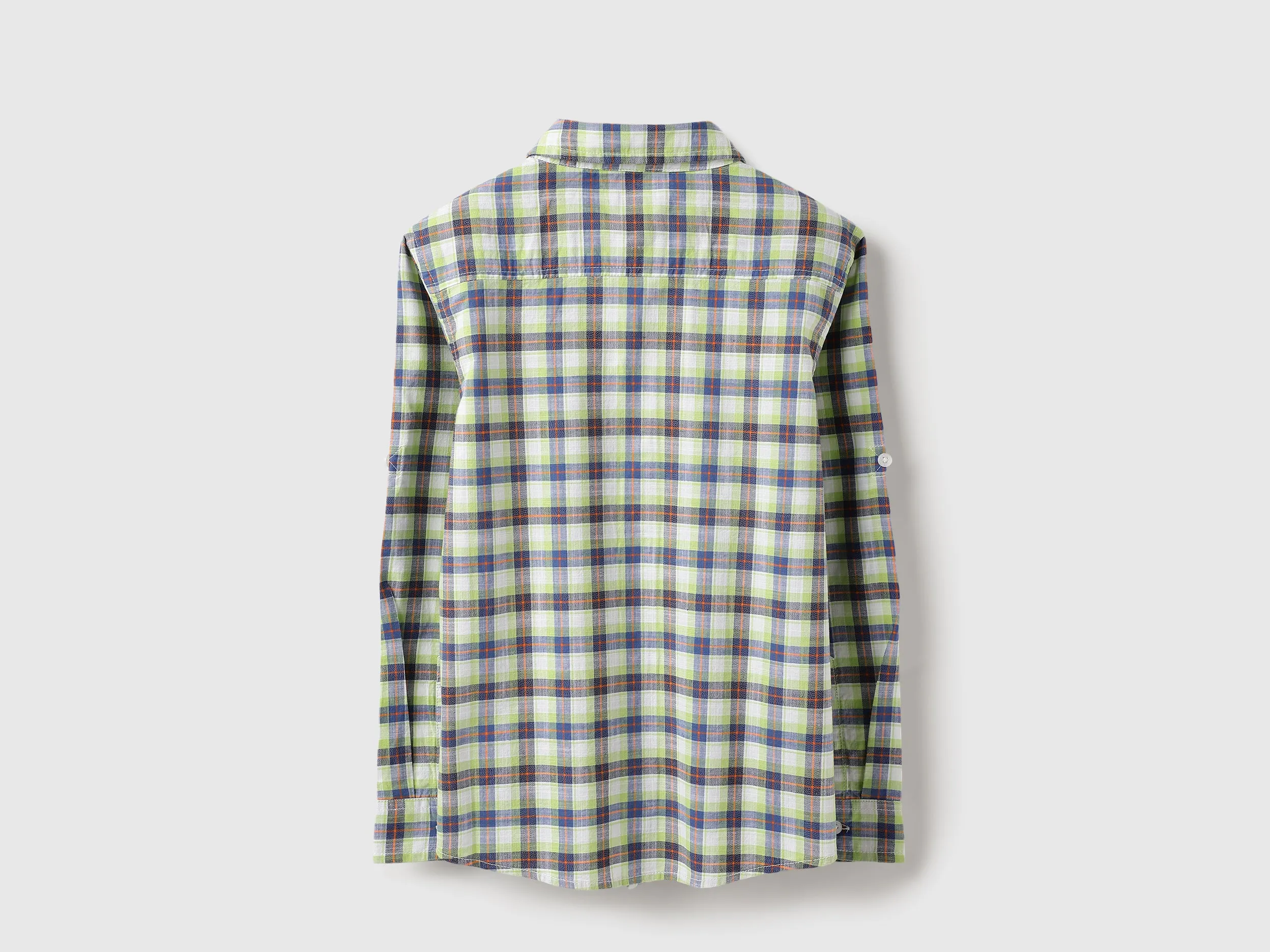 Regular Fit Spread Collar Bright Checkered Shirt