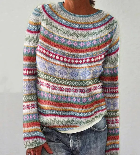 Relaxed Fit Knit Pattern Sweater