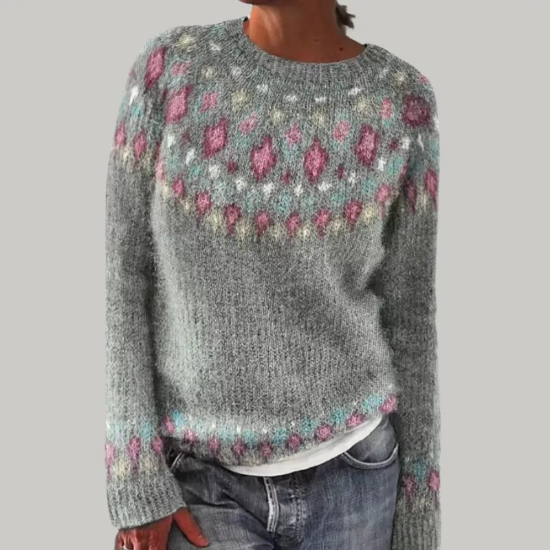 Relaxed Fit Knit Pattern Sweater