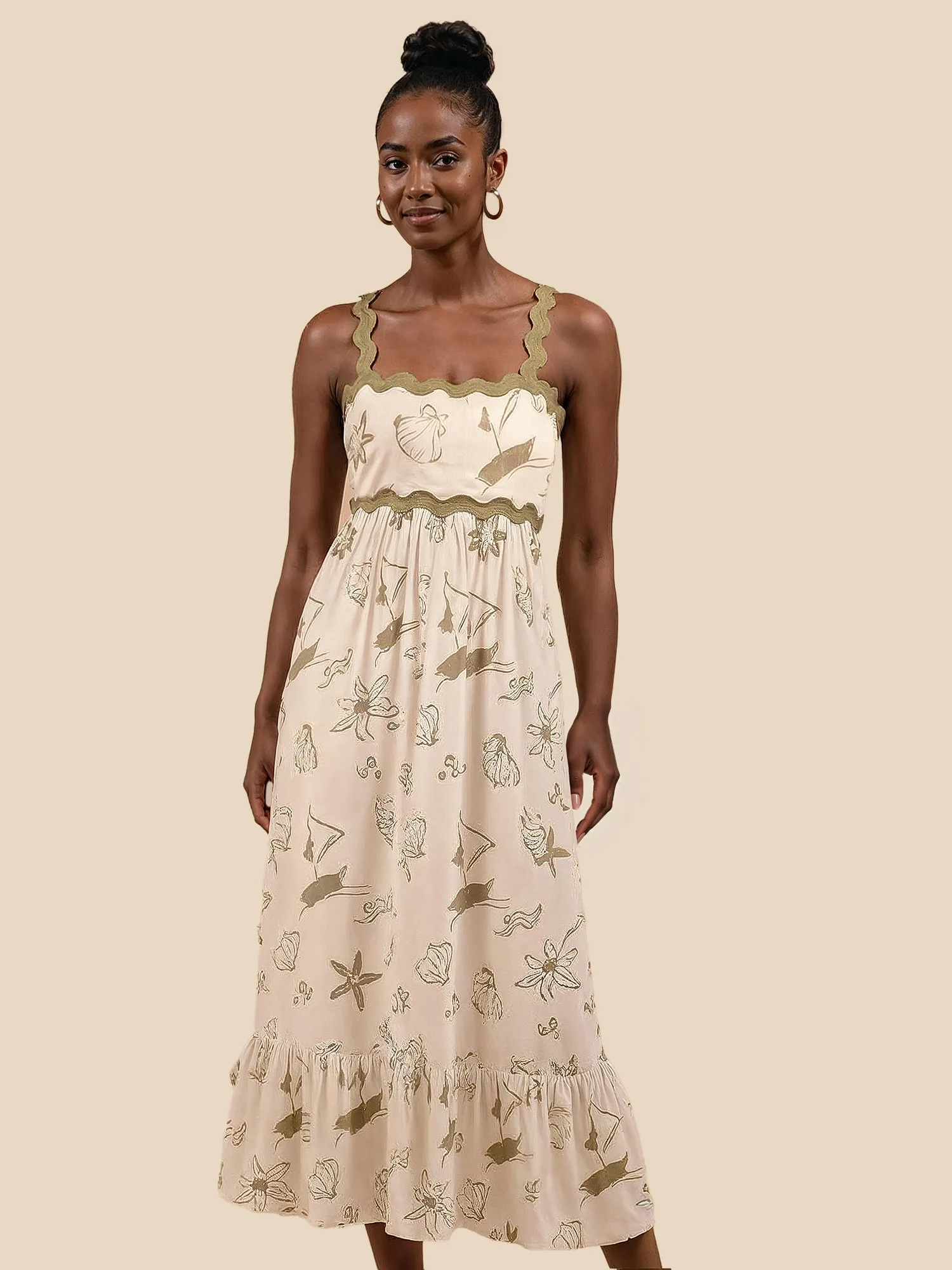 Ric Rak Trim Seashell Midi Sun Dress
