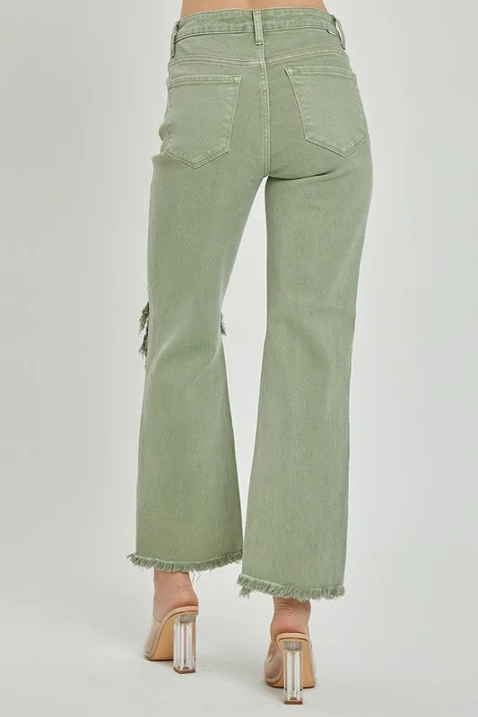 RISEN PLUS High Rise Straight Distressed