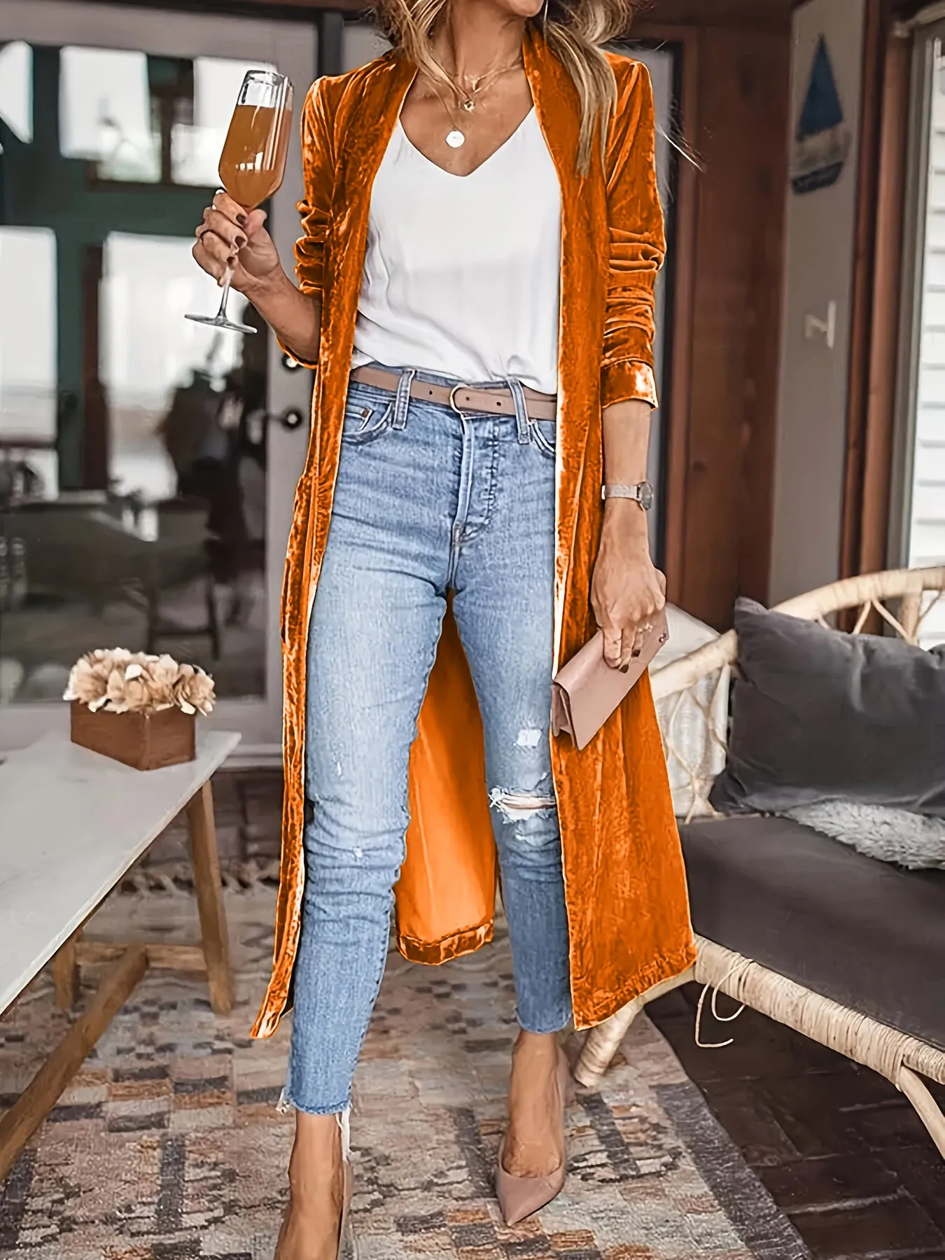 Rowan Open Front Long Sleeve Duster