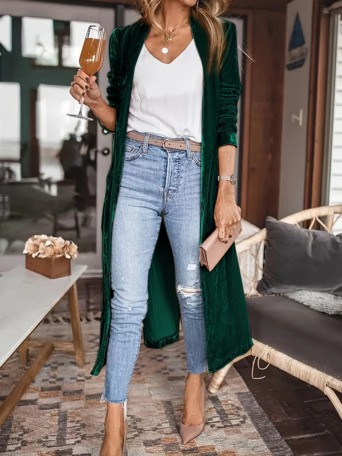 Rowan Open Front Long Sleeve Duster