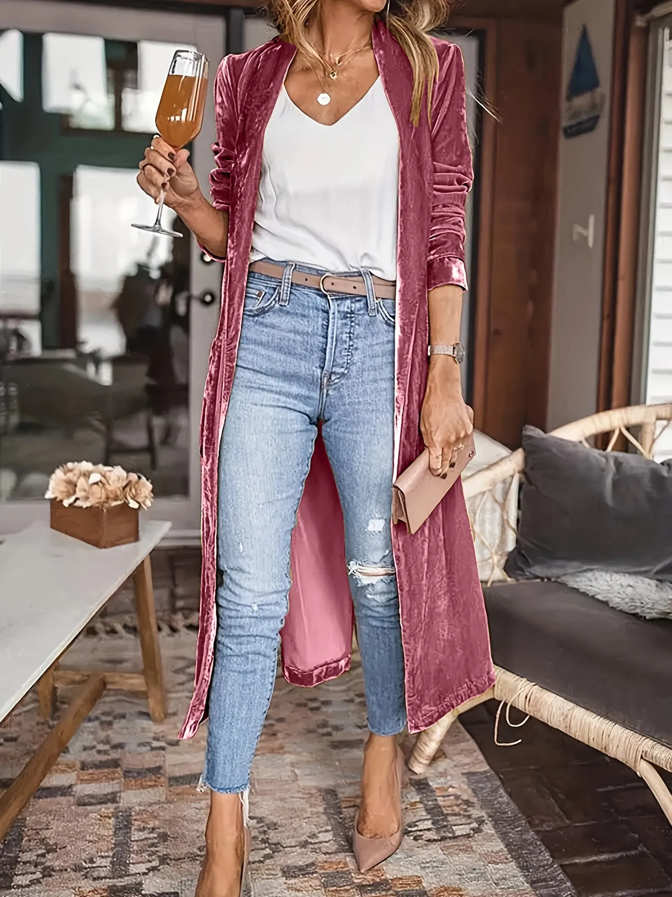 Rowan Open Front Long Sleeve Duster