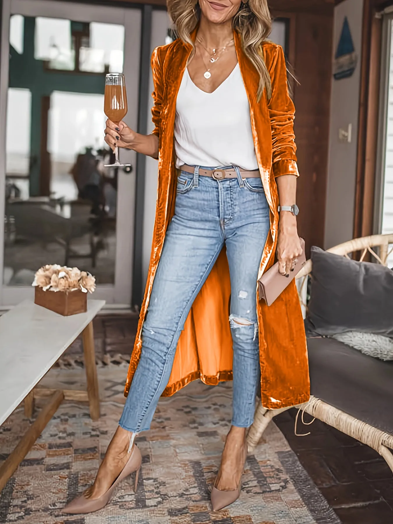 Rowan Open Front Long Sleeve Duster