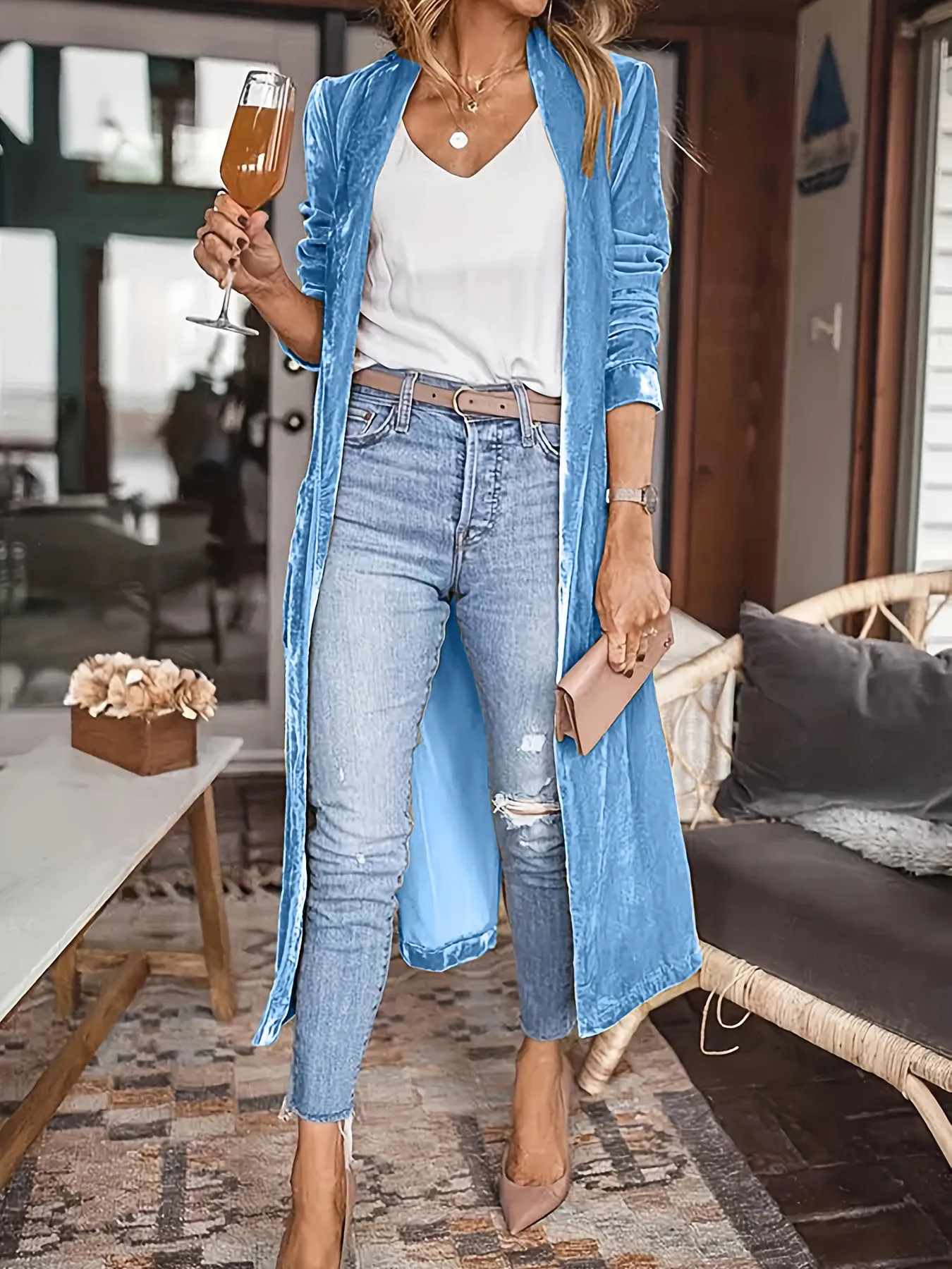 Rowan Open Front Long Sleeve Duster