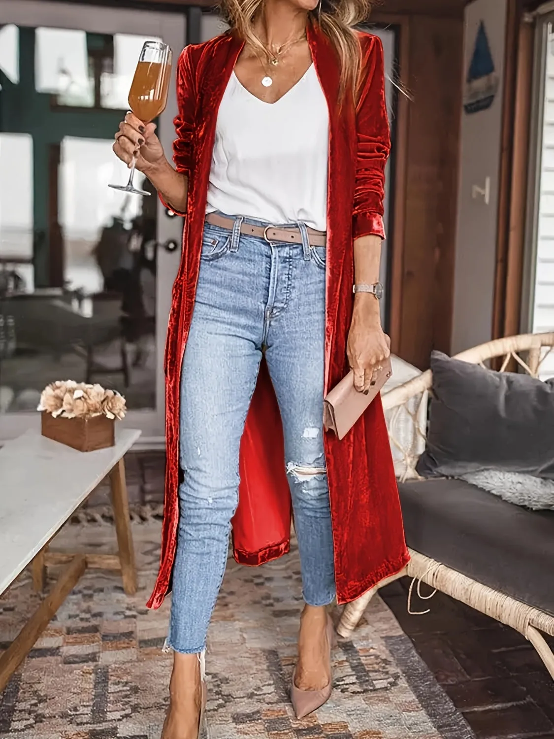 Rowan Open Front Long Sleeve Duster
