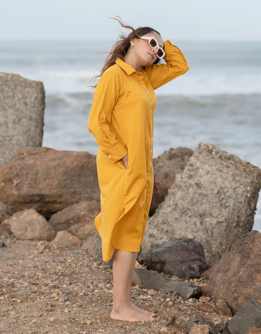 Saffron Yellow Shirt Dress
