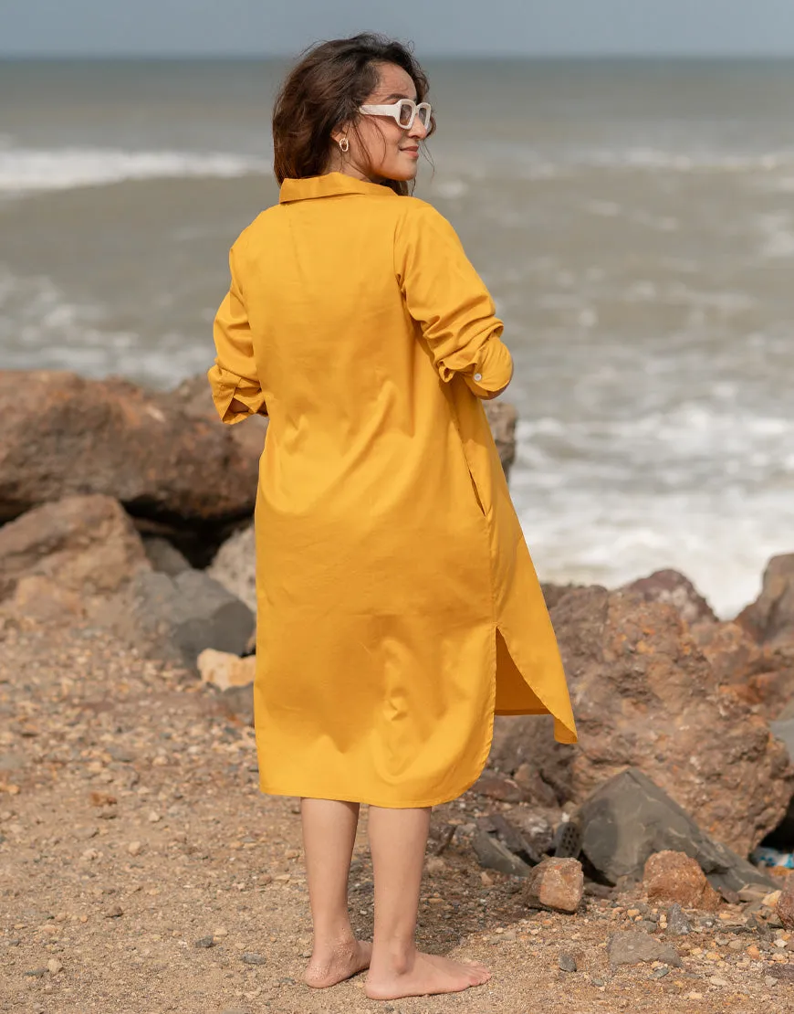 Saffron Yellow Shirt Dress