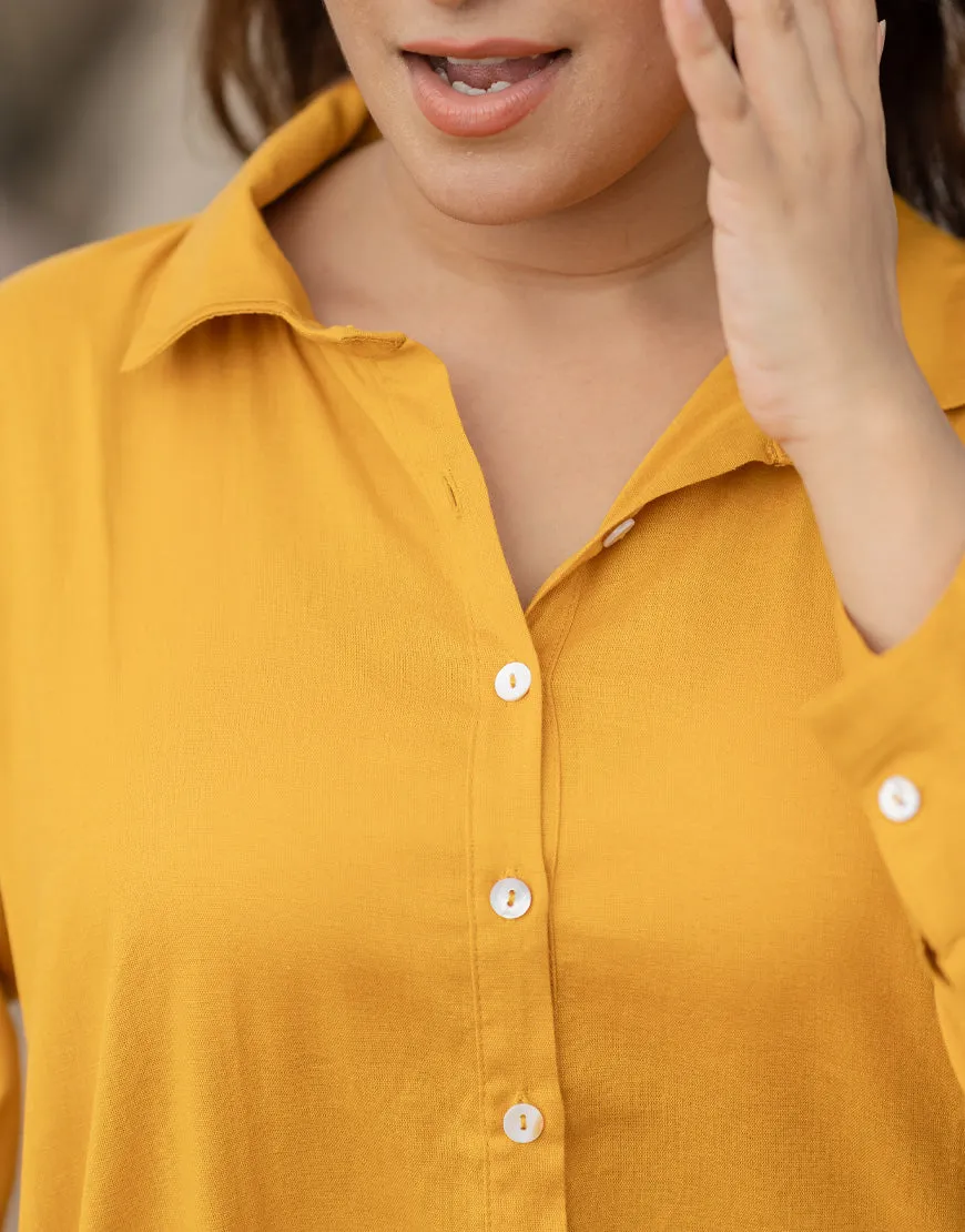 Saffron Yellow Shirt Dress