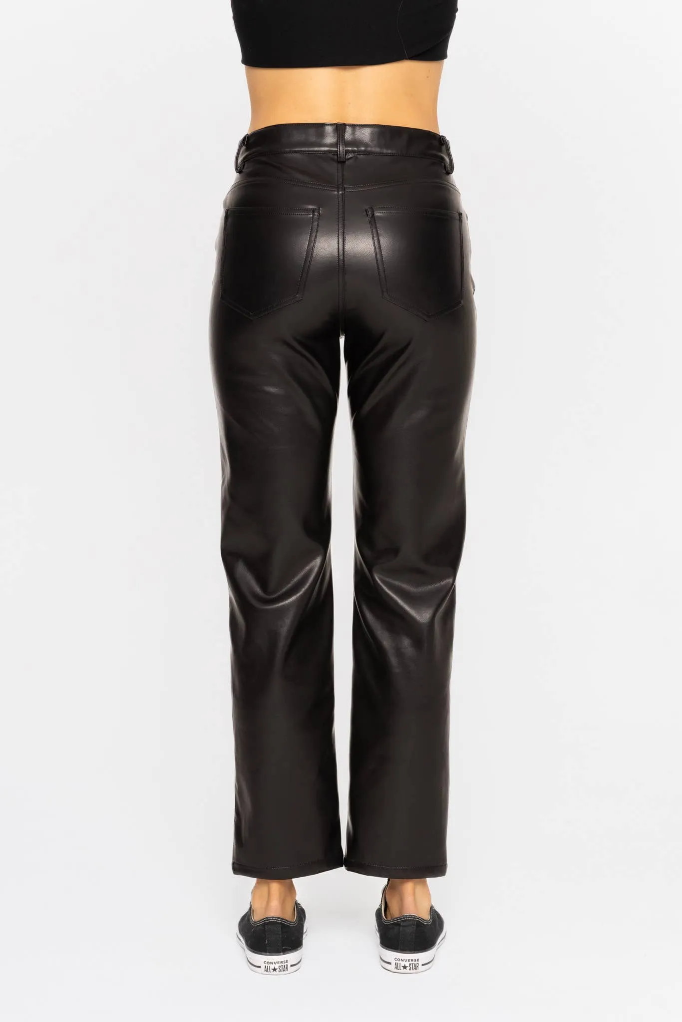 SALE Faux Leather Straight Leg Pants