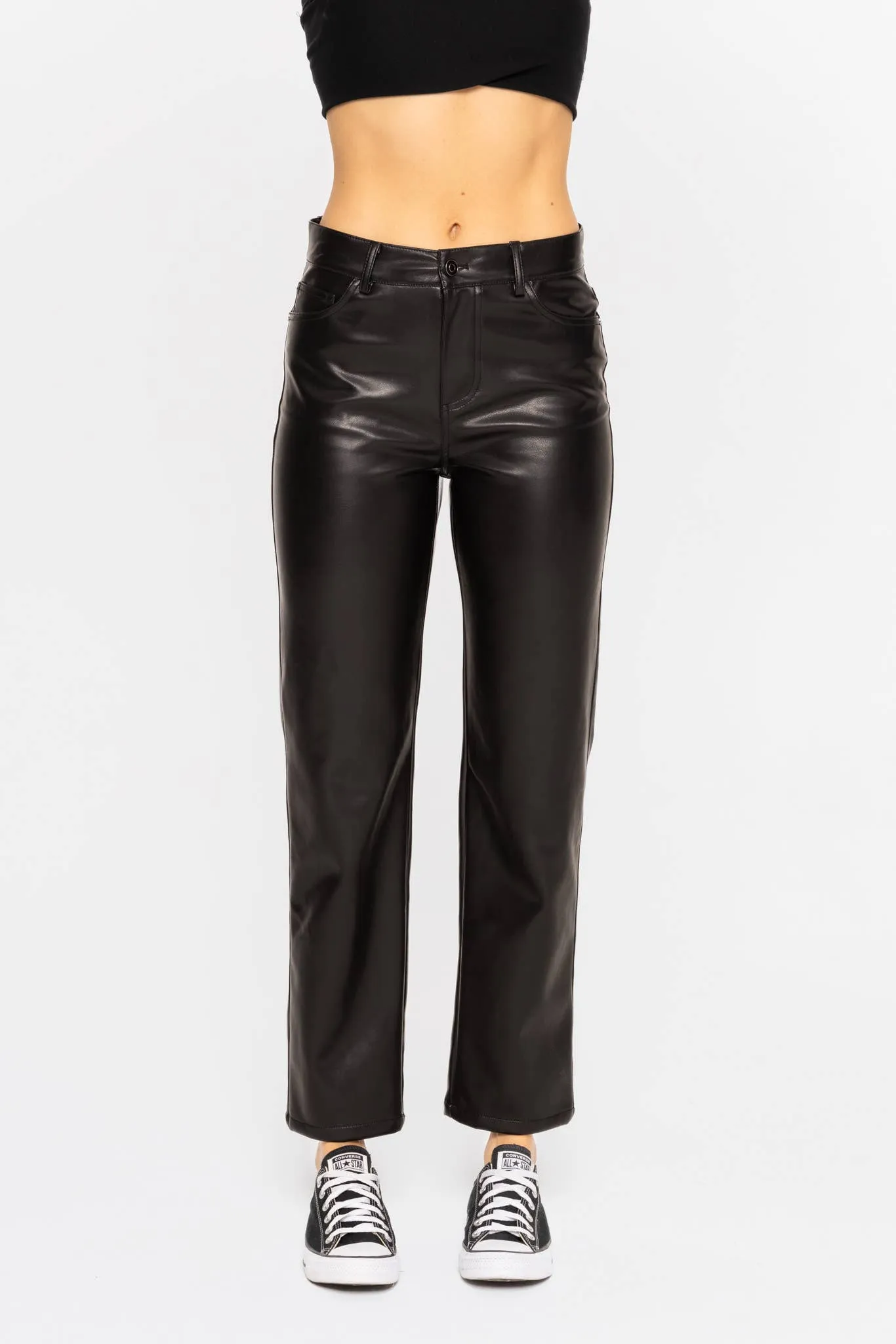 SALE Faux Leather Straight Leg Pants