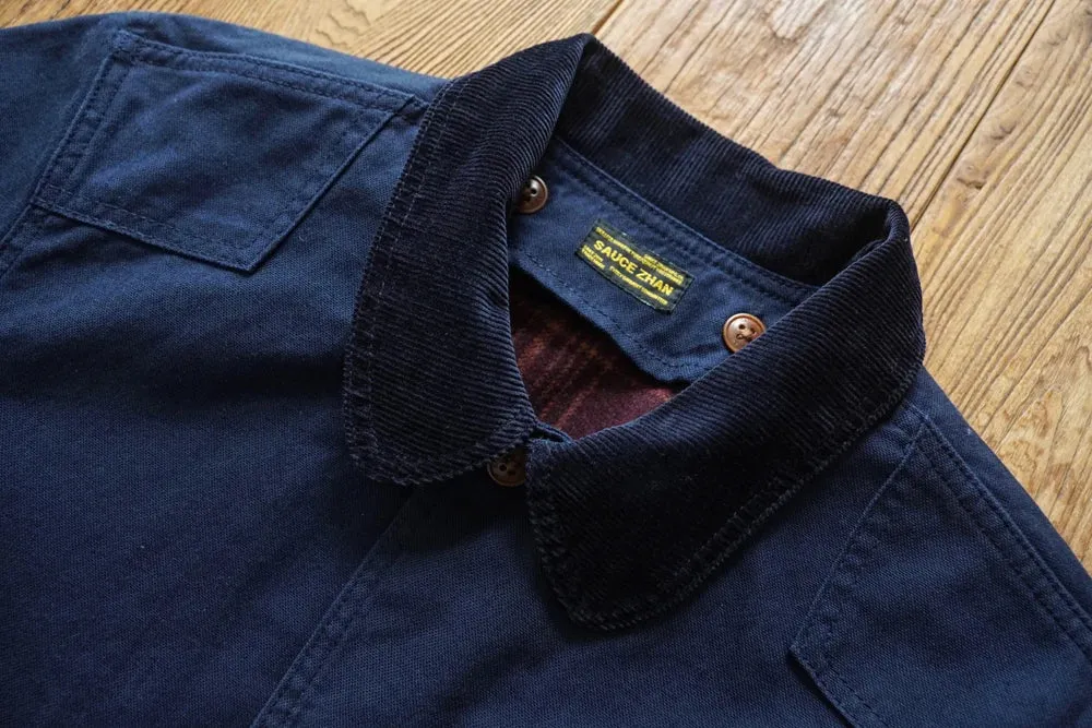Sauce Zhan Canvas Hunter's Jacket with Detachable Wool Liner Mans Work Jacket Regular Fit