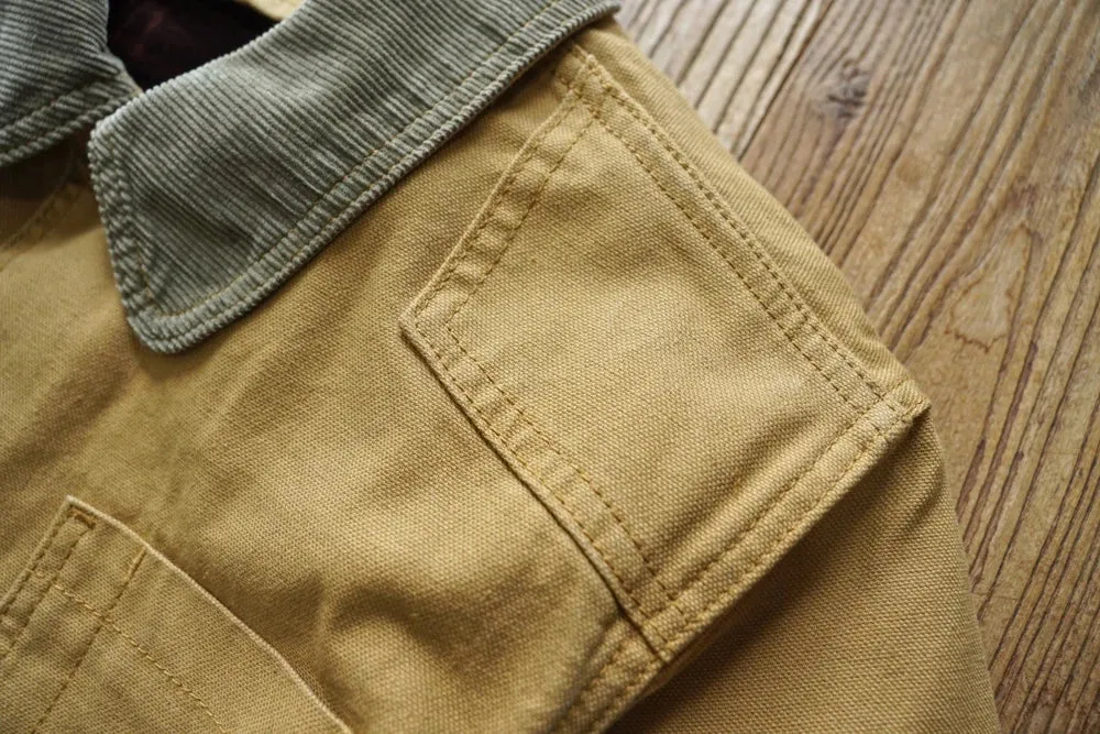 Sauce Zhan Canvas Hunter's Jacket with Detachable Wool Liner Mans Work Jacket Regular Fit