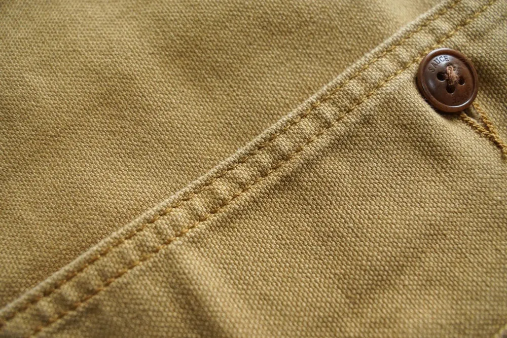 Sauce Zhan Canvas Hunter's Jacket with Detachable Wool Liner Mans Work Jacket Regular Fit
