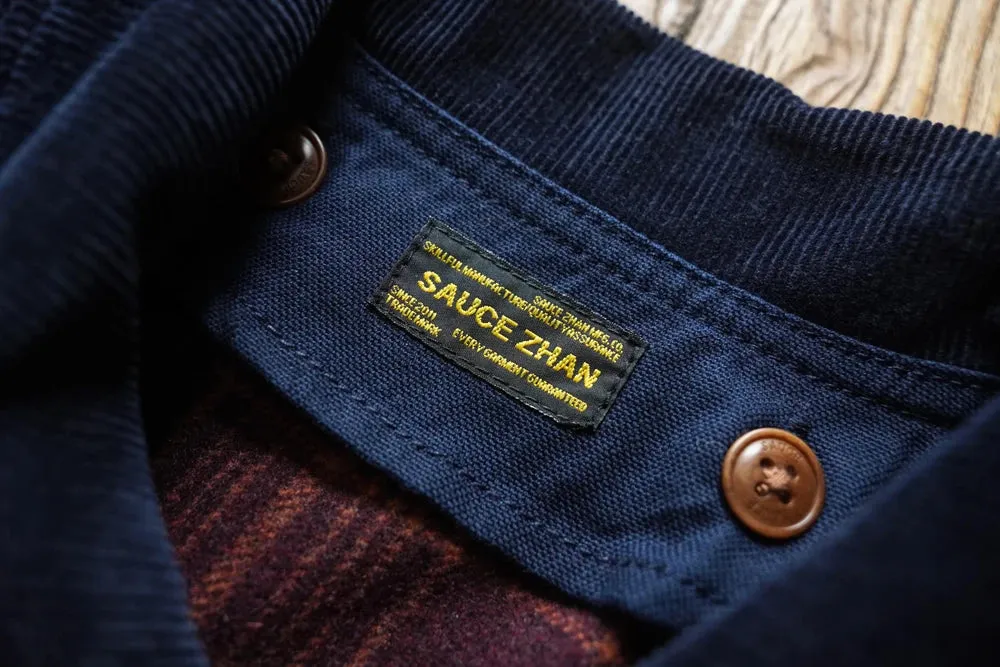 Sauce Zhan Canvas Hunter's Jacket with Detachable Wool Liner Mans Work Jacket Regular Fit