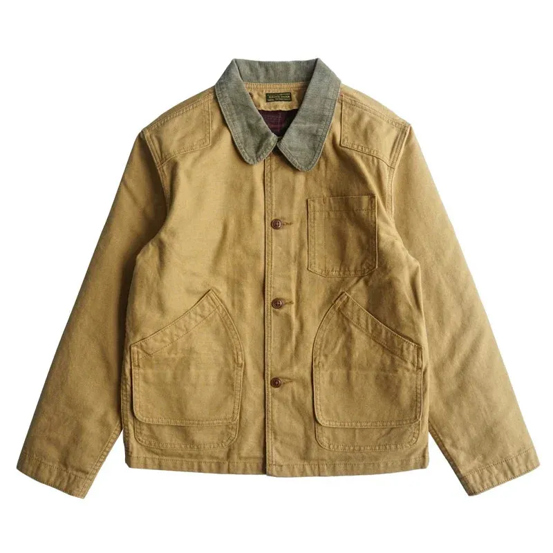 Sauce Zhan Canvas Hunter's Jacket with Detachable Wool Liner Mans Work Jacket Regular Fit