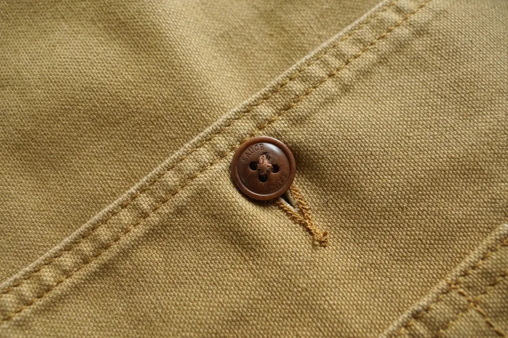 Sauce Zhan Canvas Hunter's Jacket with Detachable Wool Liner Mans Work Jacket Regular Fit