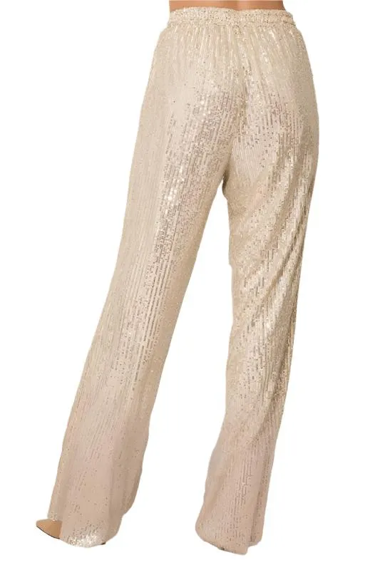 Sequin Straight Pants