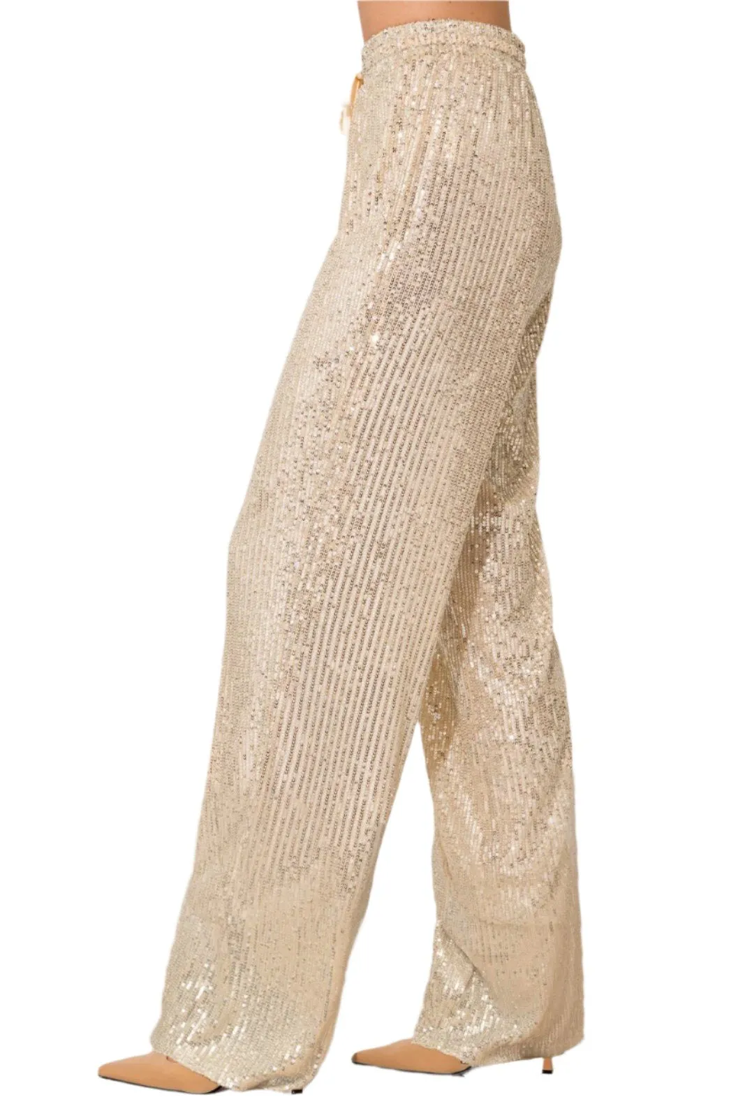 Sequin Straight Pants