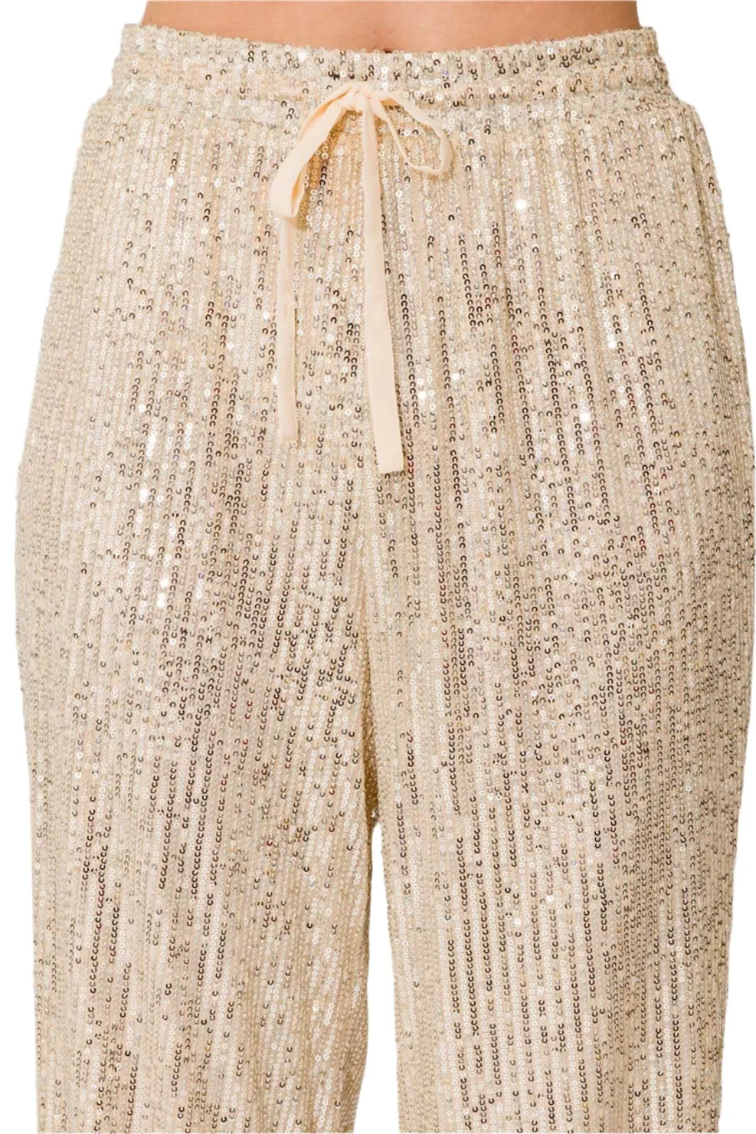 Sequin Straight Pants
