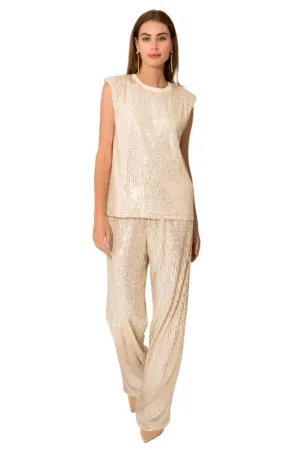 Sequin Straight Pants