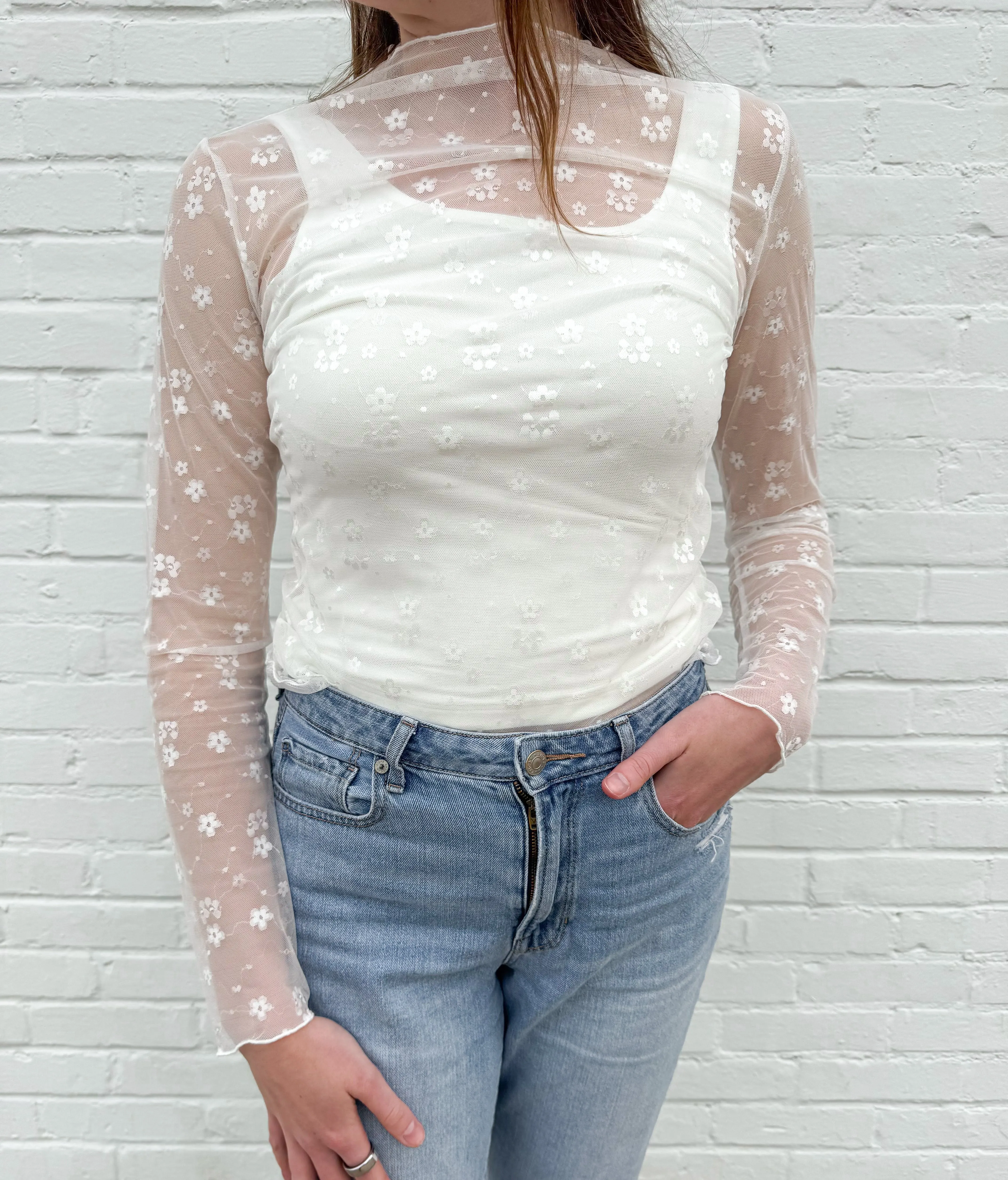 Sheer Soft Petals Top