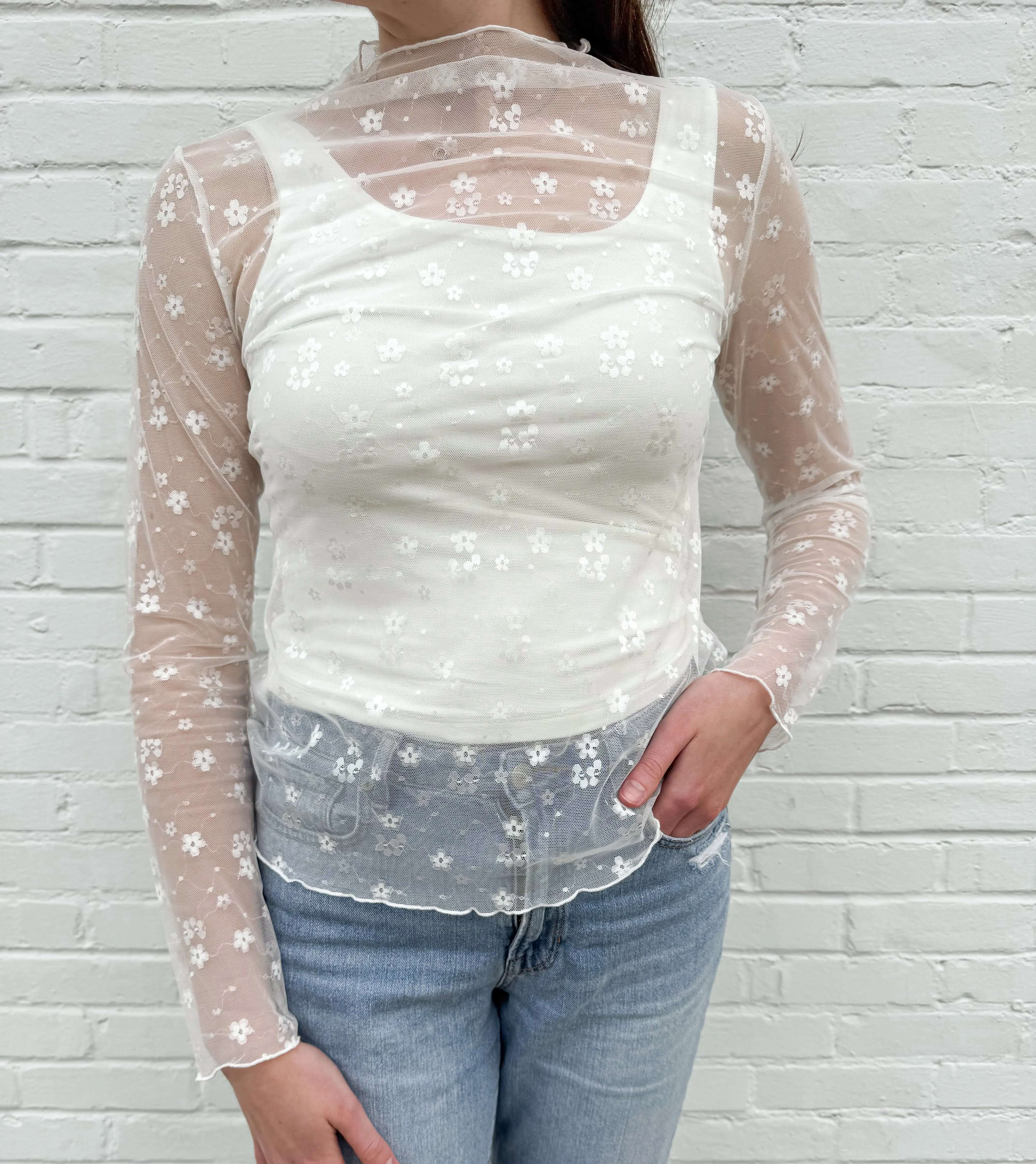 Sheer Soft Petals Top