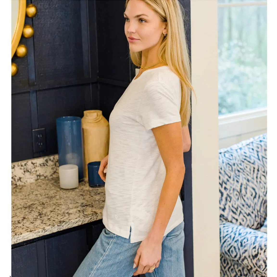 Short Sleeve Jeans V-Tee